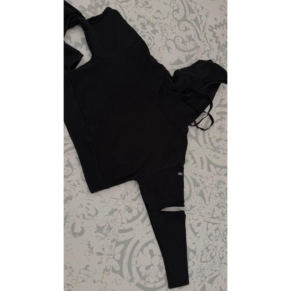 Alo Hoodie Alo Yoga Peak Elbow Black Size mM